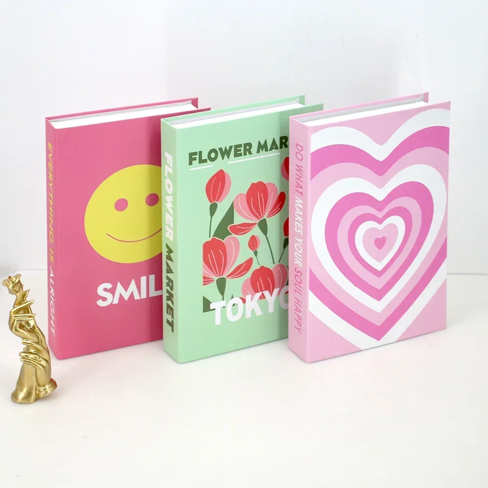 3Pcs Foldable Fashion Fake Books Living Room Decoration Designer Books Coffee Table Ornaments Club Hotel Room Villa Prop Books
