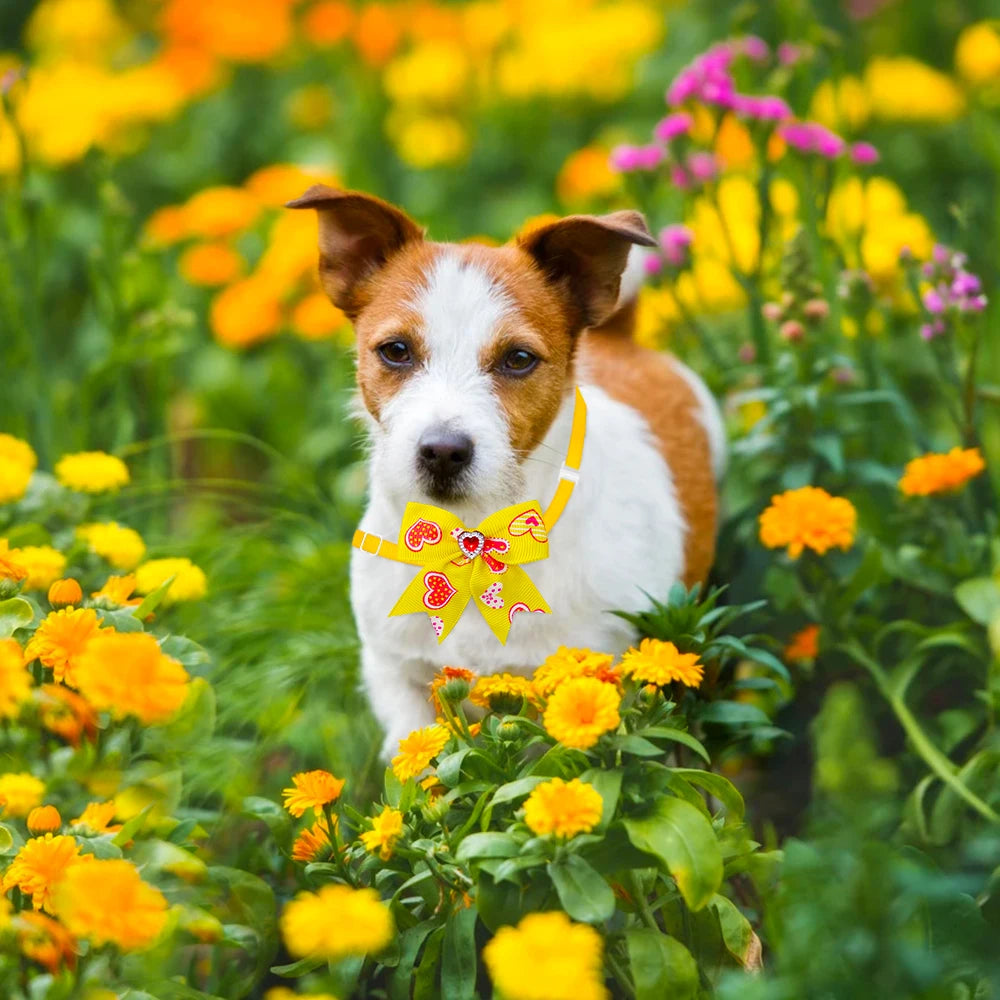 20pcs Dog Bow Tie Love style Pet Supplies Valentine's Day Samll Dog Bowtie Pet Dog Cat Bowties Small Dog Grooming Accessories