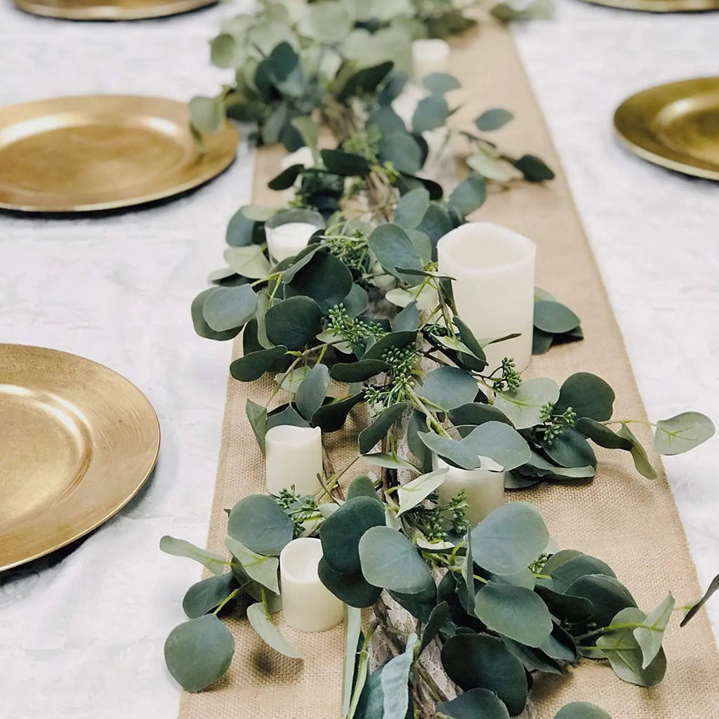 2M Artificial Eucalyptus Garland Greenery Leaves Vines Plants for Wedding Home Party Arch Garden Decoration European Home Decor