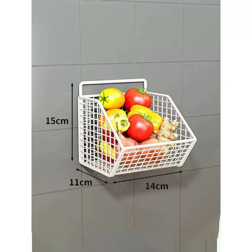 Kitchen Wall Hanging Storage Rack Multi-functional Onion Ginger Garlic Storage Rack Storage Box Basket Vegetable Basket