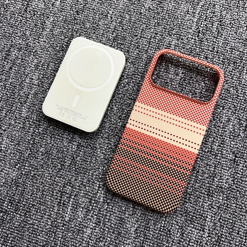 Luxury Slim Carbon Fibre Texture Magnetic Charging Case For iPhone 17 Air 16 Plus 15 14 13 12 Pro Max Half-pack Protect PC Cover