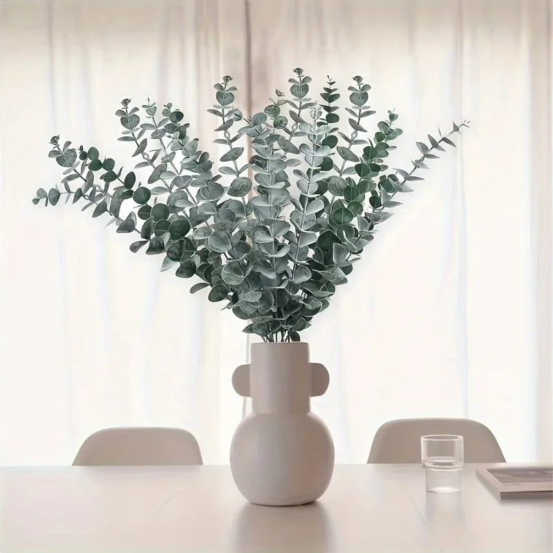 10/20pcs Realistic Artificial Eucalyptus Stems Wedding Decoration Festival Party Table Office Home Room Decoration Accessories