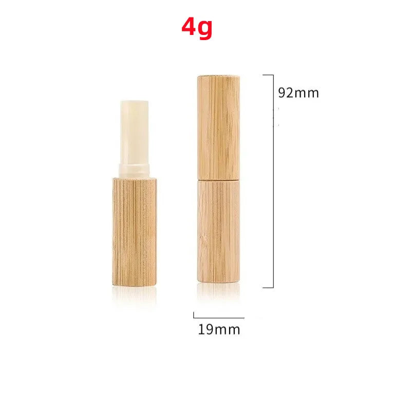 12Pcs Bamboo Empty Lipstick Tubes, 5.5g/4g Refillable DIY Lip Balm Tube Containers Cosmetic Lip Gloss Deodorant Case Holder