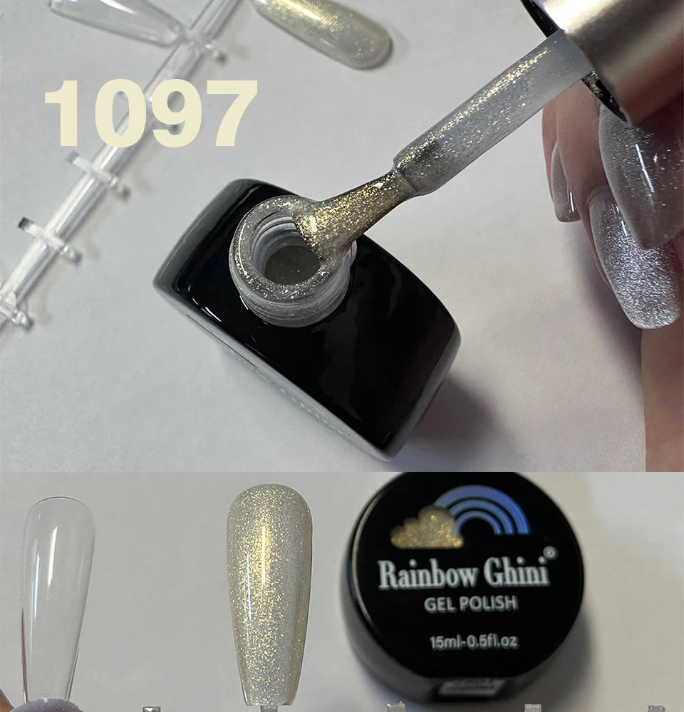 RG HEMA TPO FREE Neon Glitter Gel Nail Polish 15ml Nail Art Manicure Semi Permanent Gel Hybrid Varnishes Top Base Coat UV Nail