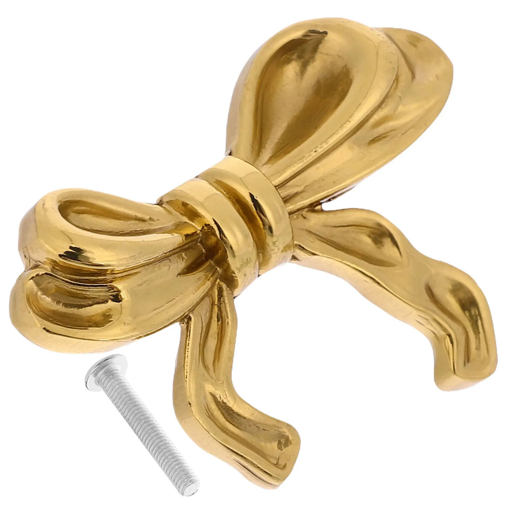 Brass Drawer Knobs Furniture H les Bow Copper Cupboard Cabinet Dresser Door Hardware Metal Closet Kitchen Storage