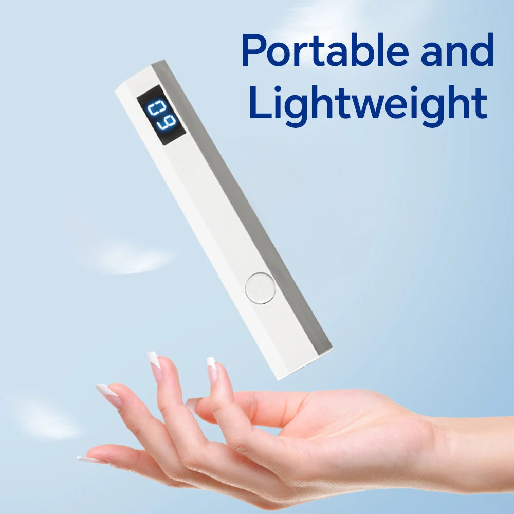 Mini UV Nail Light, Rechargeable Handheld Nail Dryer with Timer & Indicator, for Fasting Drying, Gel Nails and DIY Manicure Art