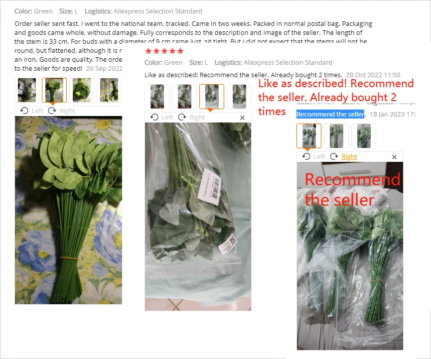 50pcs Artificial Fake Rose Flower Stems For Diy Handmade Bouquet Flower Leaf Vein Wedding Home Decoration