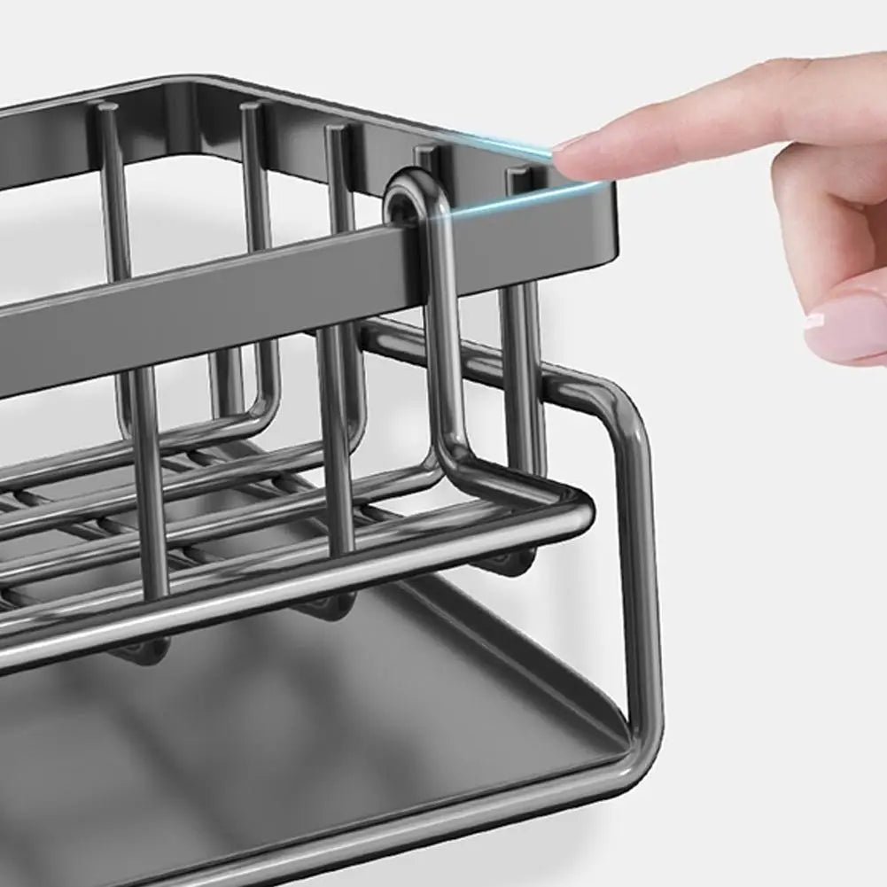 Compact Tap-Mounted Spice Shelf – Sink Organizer with Drainage Rack – Space-Saving Kitchen Storage for Utensils/Accessories