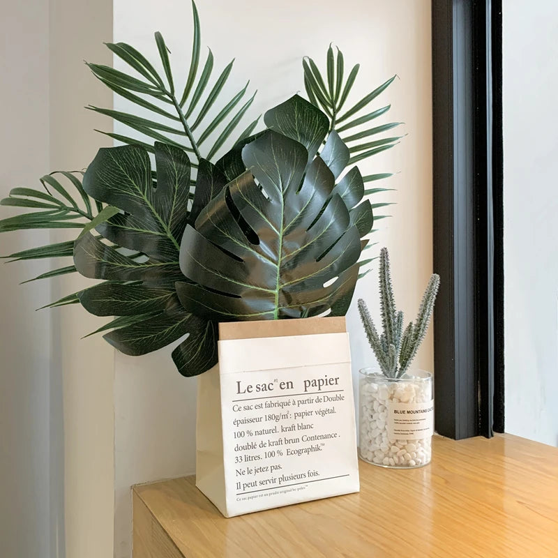 Hawaiian Artificial Tropical Palm Leaves Plant Summer Luau Aloha Jungle Theme Party Decoration Wedding Birthday Home Table Decor