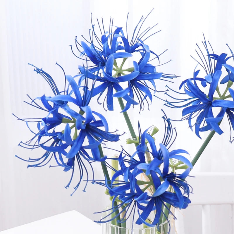 Kahaul 64cm Artificial Higanbana Flowers Branch Beautiful Fake Flower Christmas Wreath Home Festival Party Wedding Garden Decor