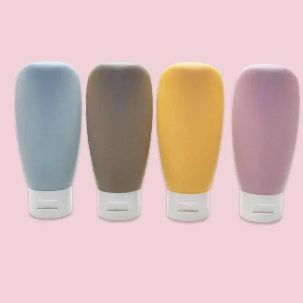 4Pcs/Set Refillable Bottle 60ml Soft Lotion Container Squeeze Tube Empty Bottle Portable Travel Shampoo Bottle