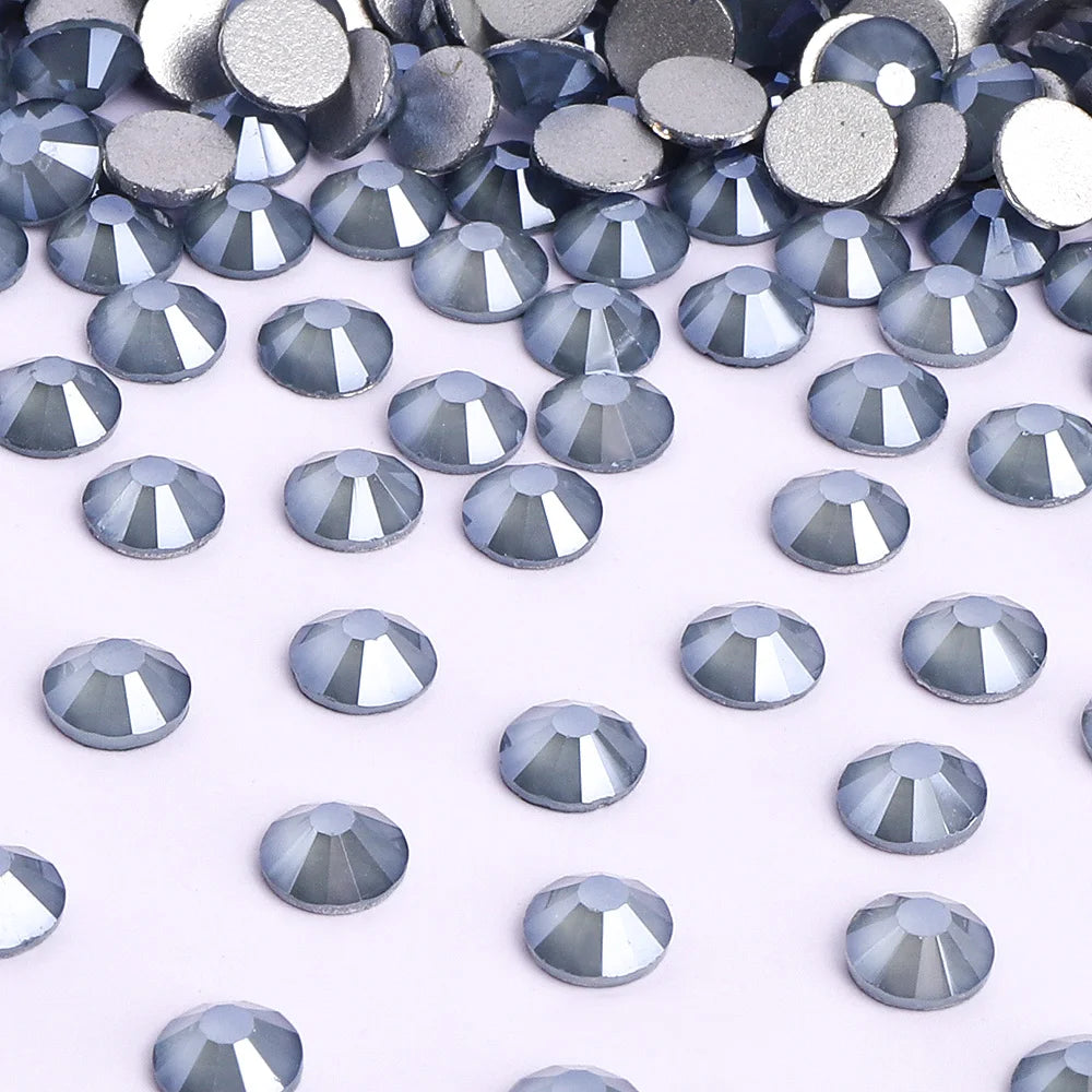 SS6-SS30 Mocha Non Hotfix Glass Rhinestone Glitter Flatback Crystals Stones Sliver Base Nail Gems Diamond Strass Nail Accessory