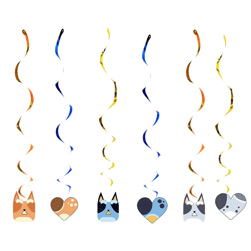 New Cartoon Dogs Birthday Party Decoration Full Set Kit Blue Dog Happy Birthday Plates Napkins Cups Tableware Supplies Kid Favor