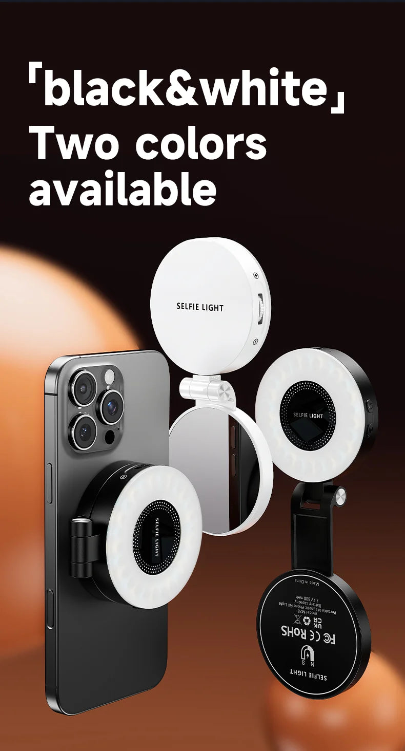 LED Selfie Fill Light for Magsafe Phone Adjustable Brightness Magsafe-Compatible Smartphone Vlog Photography Video Accessory