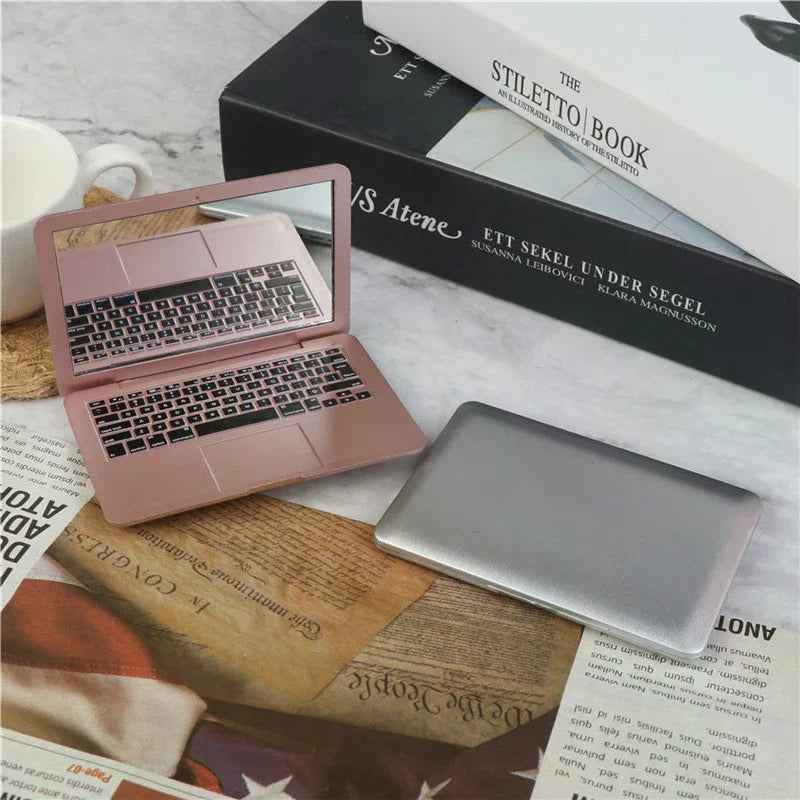 Girl Mini Pocket Laptop Shape Makeup Clear Mirror Baby Mirrors Toy