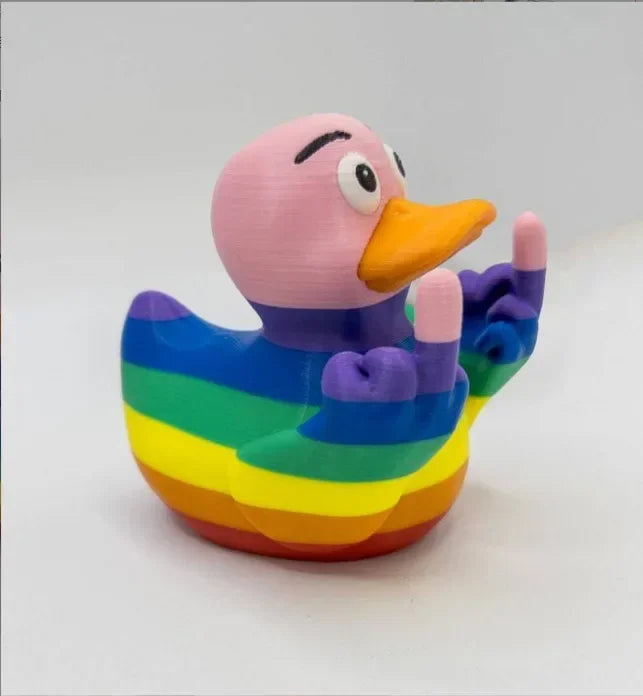 Duck hands with middle finger ornaments home garden resin craft design ornaments cute duck swimming office desk funny decorative