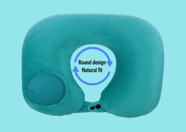 U-Shape Travel Pillow New Pres Inflateble Pillow Neck Portable Folding Outdoor Traveling Car Airplane Inflate Ring Neck Pillows