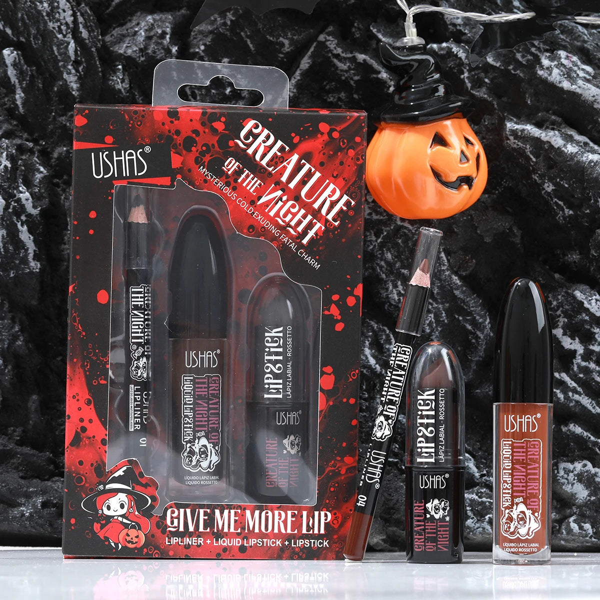 Velvet Matte Lipstick Long Lasting Set Waterproof Lip Gloss Non Transfer High Color Intensity Combo Makeup Liner Halloween