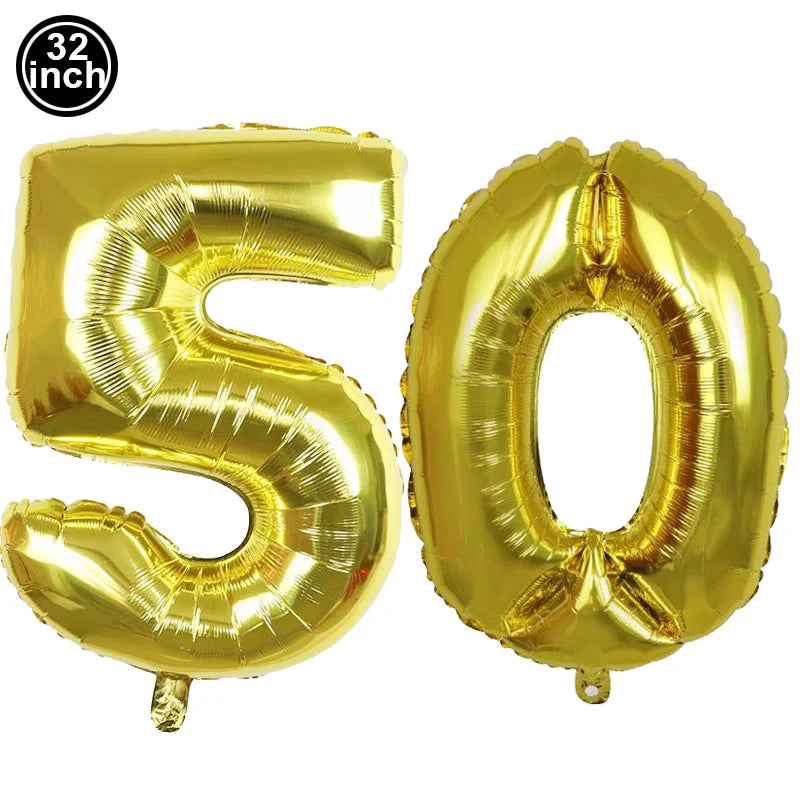 50th Birthday Party Supplies for Men Women Black and Gold 50 Years Old Party Paper Plates Cups Napkin Tablecloth Tableware Decor