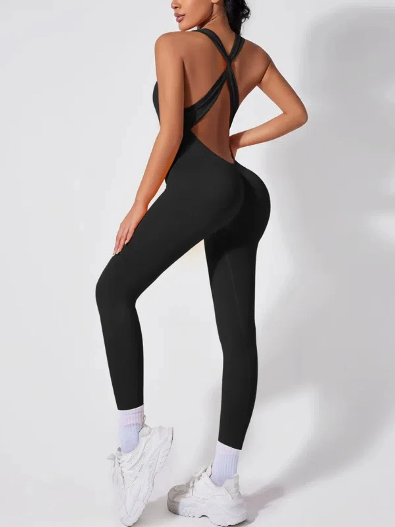 Back-crossing OpenBlack-back Jumpsuit Sportswear Bodysuits Women Yoga Sets Fitness One Piece Workout Playsuit Female