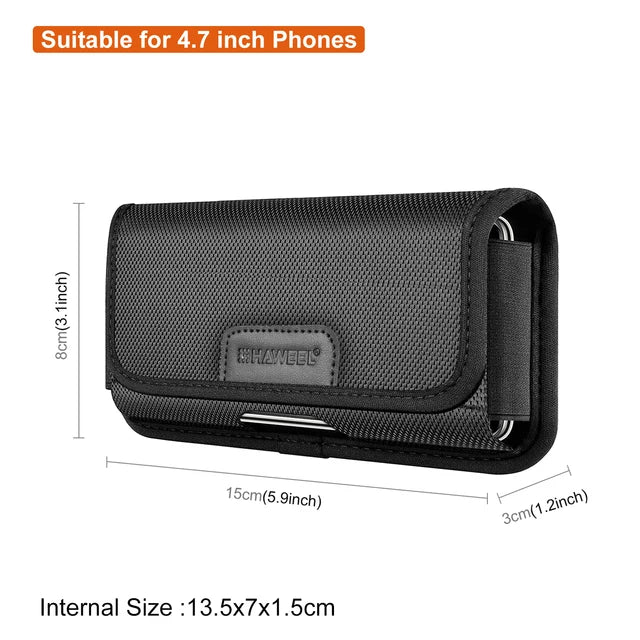 4.7-6.8inch Phone Nylon Pouch Multifunction Cell Phone Belt Clip Carrying Holster Case Waist Bag For iPhone,Samsung ,Smartphones