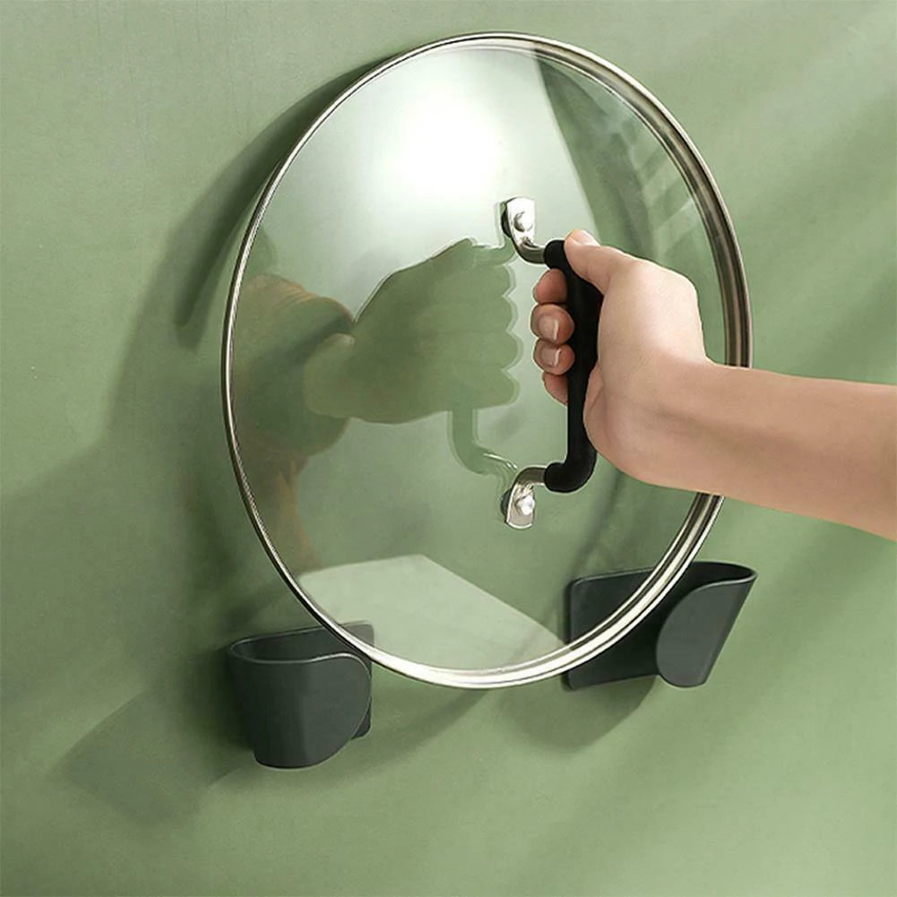 Pot Lid Holder Wall Mounted Hanging Holders for Pan Pot Cover Racks Cabinet Door Pan Lid Organizer Kitchen Storage Rack