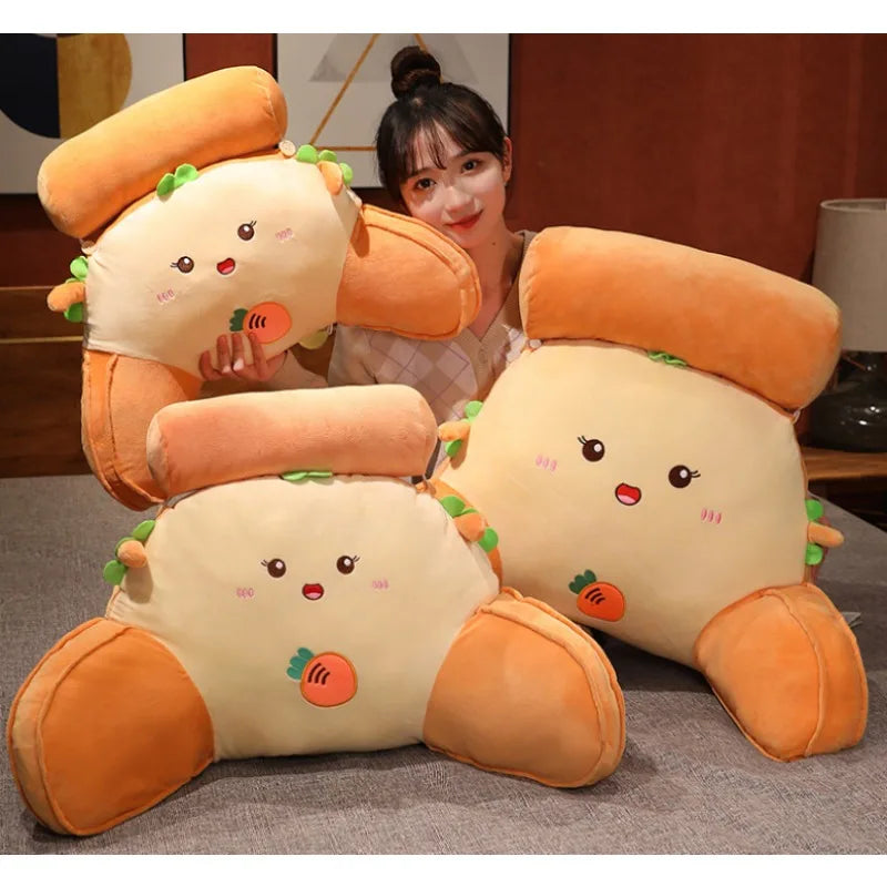 Cute Cartoon U-Shaped Cushion - Soft Cotton Neck Waist Protection Pillow Sofa Bed Office Chair Backrest for Reading Support