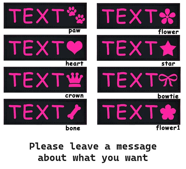 2 PCS Personalized Dog Name Labels Colorful Pattern Pet Harness Custom Tag Removed Stickers ID Dog Chest Strap Vest Collar Tag