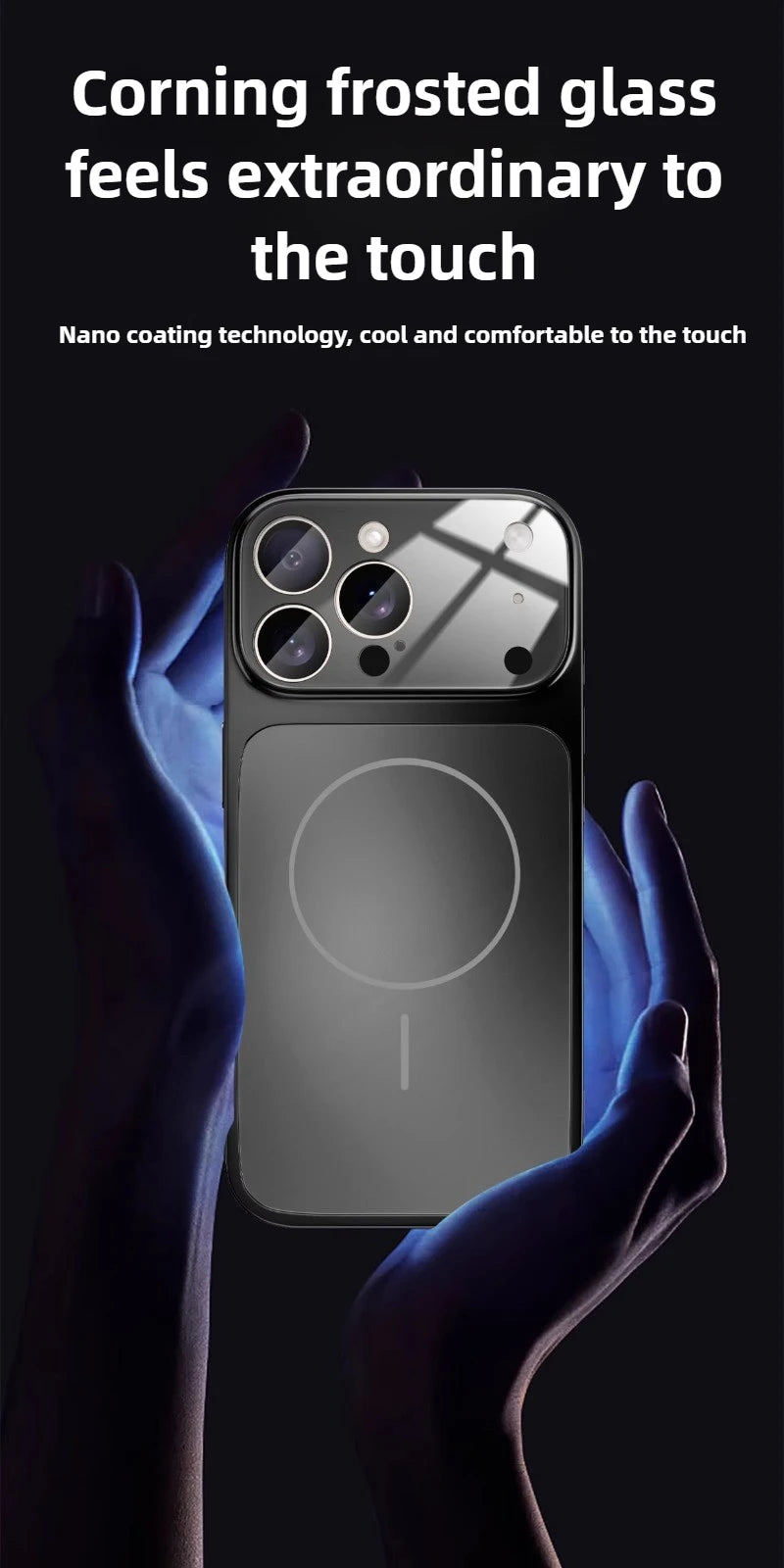 Original Glass Nano Matte For Magsafe Wireless Charging Armor Phone Case For iPhone 17 16 15 14 13 Pro Max 17 Air Magnetic Cover