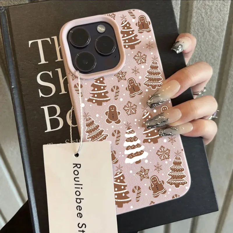 Christmas Tree Graphic Lichee Pattern Phone Case For iPhone 17 16 15 14 13 12 11 Pro Max Air X XR XS 16E Shockproof Bumper Cover