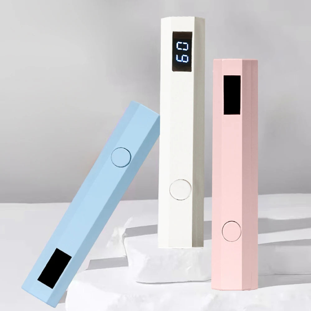 Mini UV Nail Light, Rechargeable Handheld Nail Dryer with Timer & Indicator, for Fasting Drying, Gel Nails and DIY Manicure Art