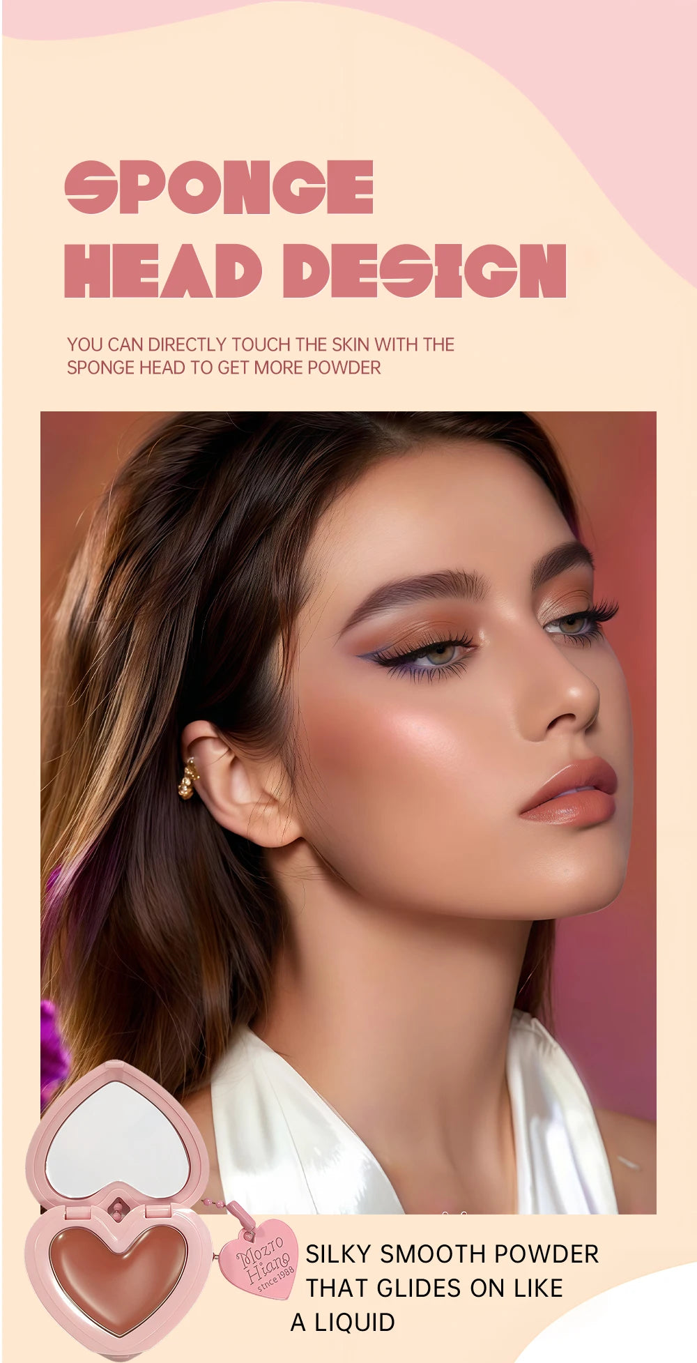 Waterproof Heart Shaped Cream Blush Long Lasting Silky Smooth Mirror Finish Lip Cheek Contour Brighten Tipsy Makeup