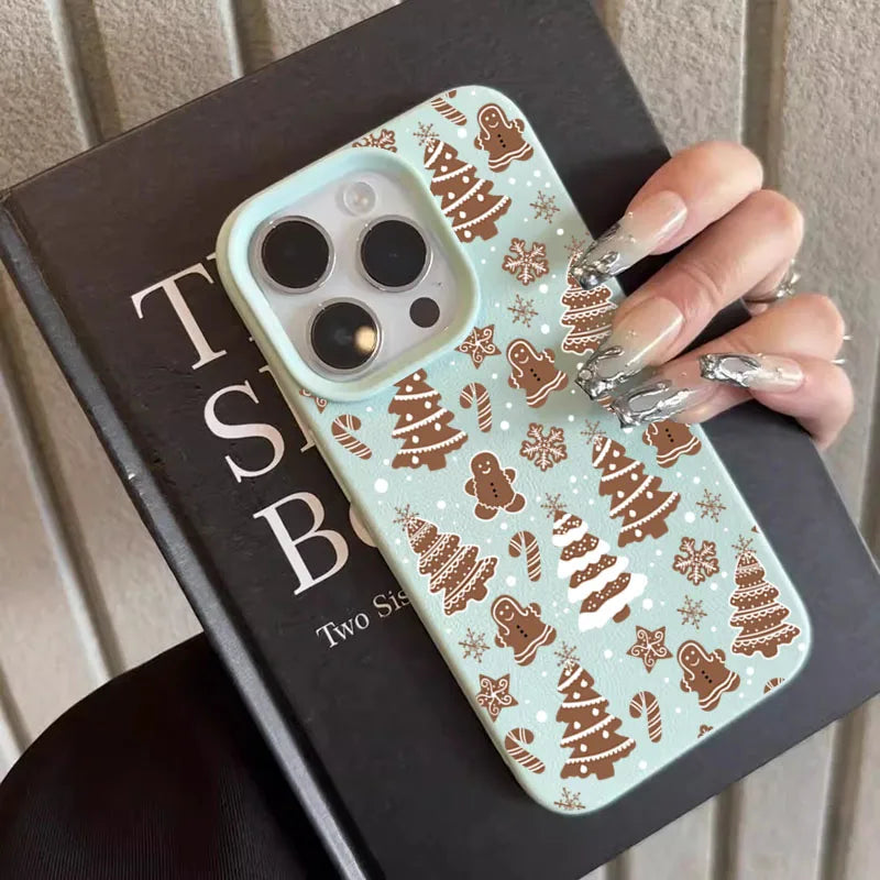 Christmas Tree Graphic Lichee Pattern Phone Case For iPhone 17 16 15 14 13 12 11 Pro Max Air X XR XS 16E Shockproof Bumper Cover