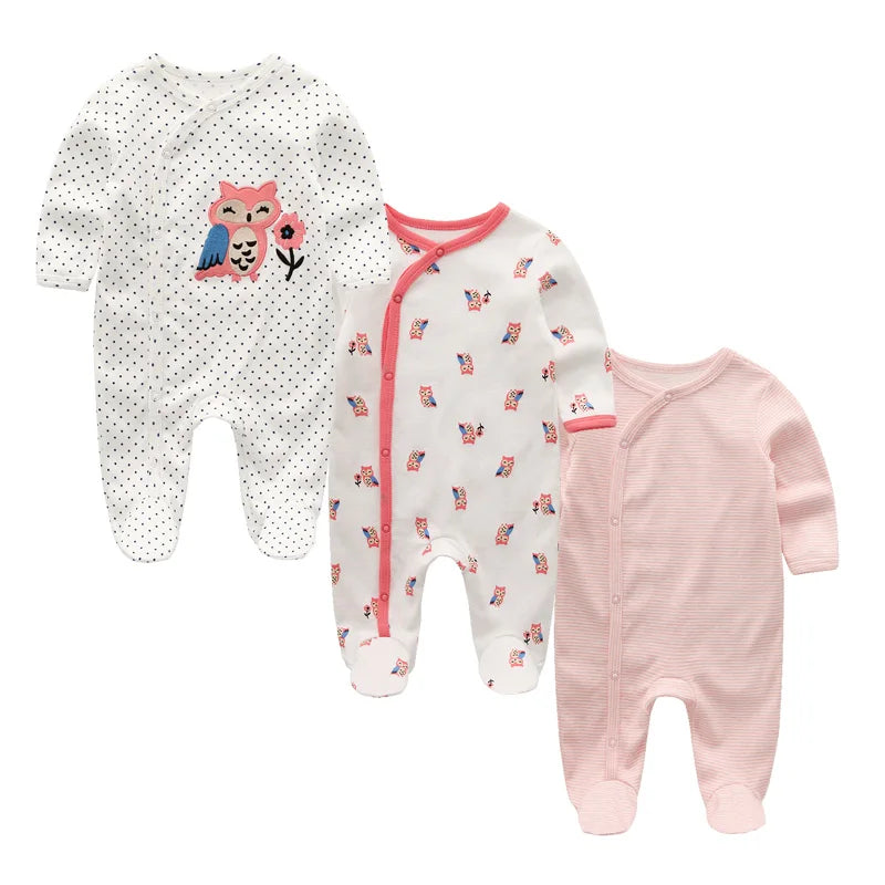 3PCS/Set Autumn Unisex Baby Rompers Cotton Soft Newborn Boy Girl Jumpsuit 2023 Infant Winter Onesies Clothes