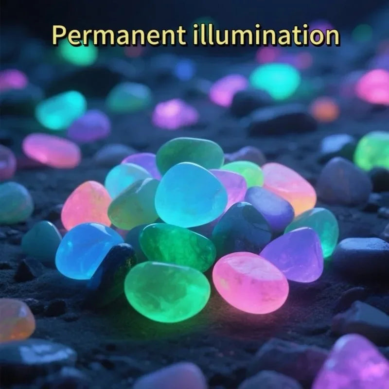 100-1000pcs Glow In The Dark Pebbles, Resin Luminous Stones For Landscape, Garden Paths, Potted Plants, Parks, Aquarium Decor