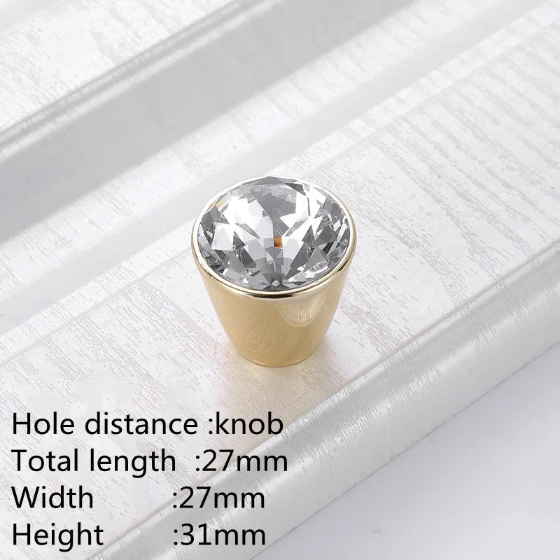 KK&FING Luxury Crystal Handles Drawer Knobs Zinc Alloy Kitchen Cabinet Handles Wardrobe Door Pulls Furniture Handle Hardware