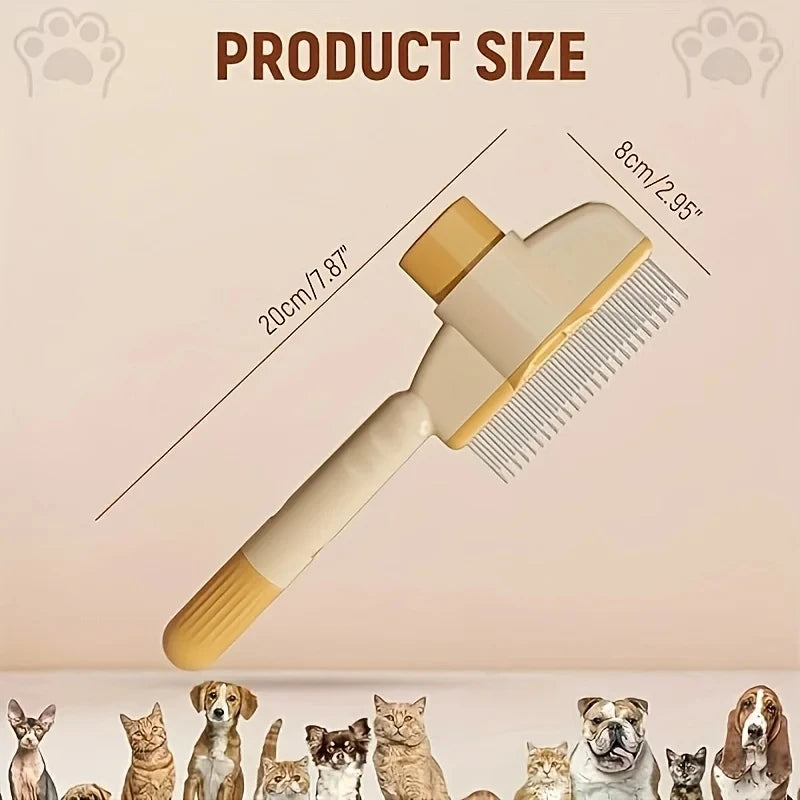 Pet One Button Self Cleaning Pet Grooming Gloves Brush Comb Hair Remover and Massage Tool for Cats and Dogs Easy Grooming