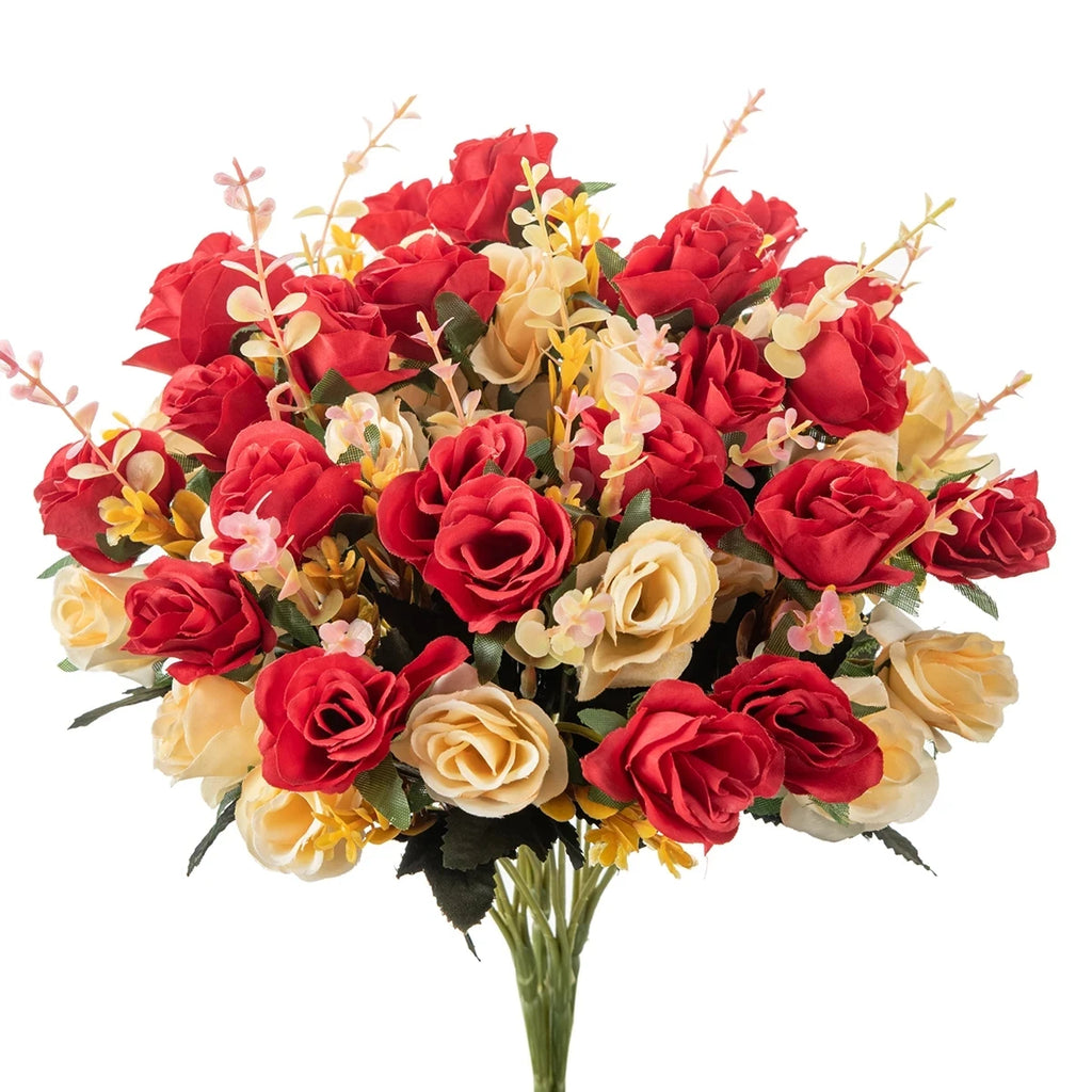 Silk rose Artificial Flowers Wedding Home Garden Decoration bride Bouquet Diy gift Scrapbooking Wreaths wall Photography prop