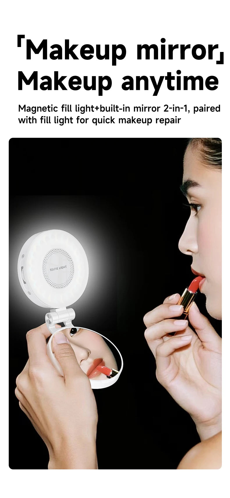 LED Selfie Fill Light for Magsafe Phone Adjustable Brightness Magsafe-Compatible Smartphone Vlog Photography Video Accessory