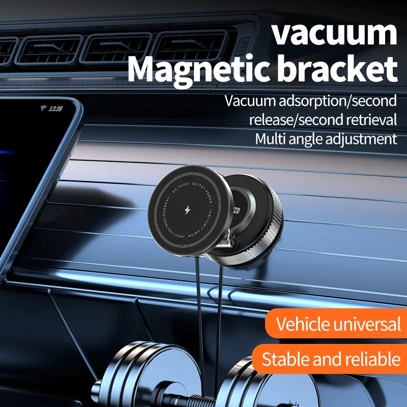 Magnetic Phone Holder Electric Car Mount Foldable Strong Vacuum Suction Stand For Cell Phone For iphone 12-16 Pro Mobile Phone