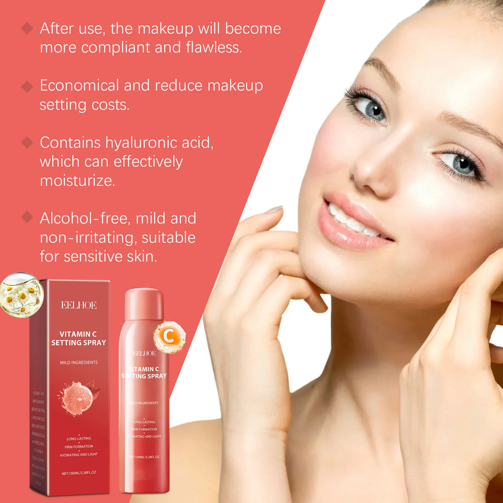 Hydrating Makeup Setting Spray Watery Lightweight Non-Greasy Oil Control Long-Lasting Breathable Vitamin C Makeup Fixing Mist