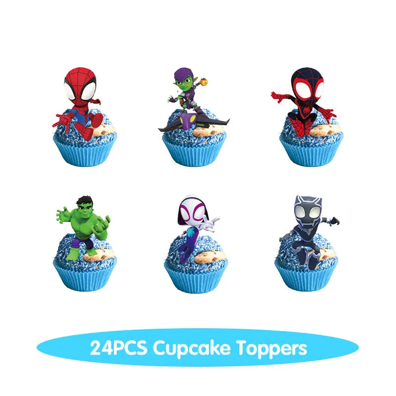 Spidey And His Amazing Friends Birthday Decoration Tableware Supplies Party Paper Cups Plates Tablecloth Banner Balloons For Kid