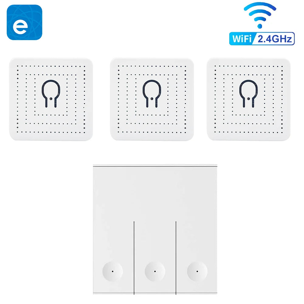 QIACHIP 2.4G 86 Type Wireless Wall Panel Transmitter And WiFi Smart Switch Receiver For AC 110V 220V Light Control Voice Control