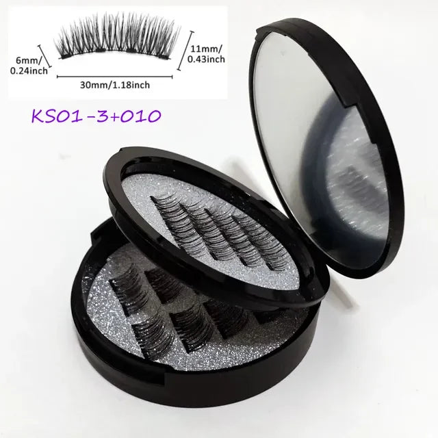 12pcs Magnetic False Eyelashes Magnetic Half Eyelashes Double Box With Mirror Applicater Reusable Beauty Eye Makeup Set