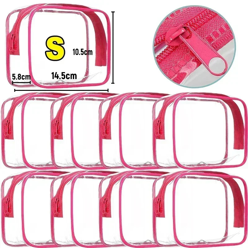 1/20pcs Transparent PVC Storage Travel Organizer Clear Makeup Bag Beautician Cosmetic Bag Beauty Case Toiletry Bag Wash Bags