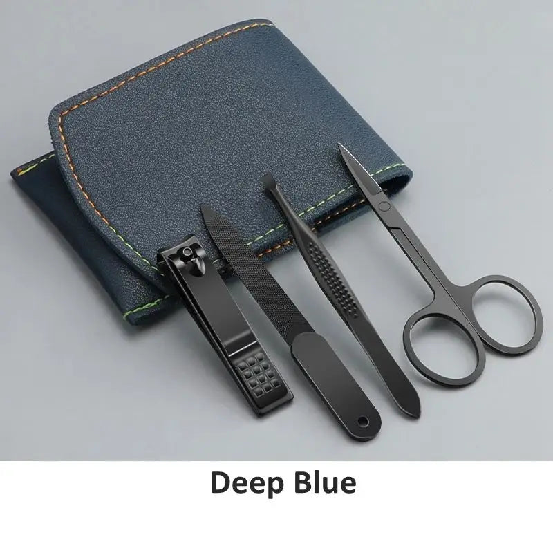 Portable Nail Scissors set Manicure Set Pedicure kit Stainless Steel Nail Clippers Tool Travel Grooming Case