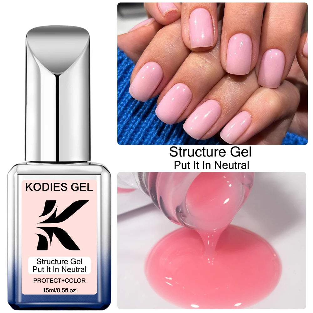 KODIES GEL Milky White Gel Polish Structure Rubber Base Gel Nail Polish 2 IN 1 Milk Opal Semi Permanent Primer Gellak Manicure