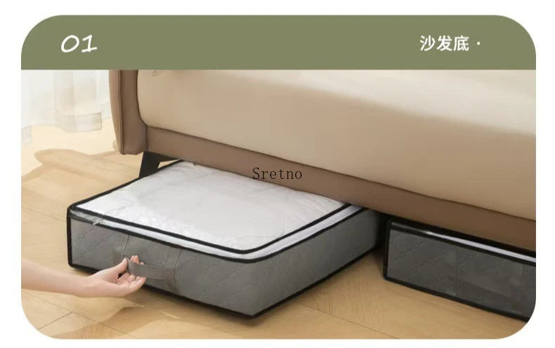 SRETNO Foldable Bed Sheet Storage Box Space Saving Multi-functional Quilt Cover Case Dustproof Underbed Storage Bags Household