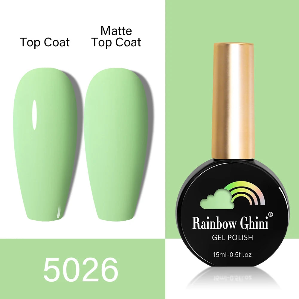 RG HEMA TPO FREE Neon Glitter Gel Nail Polish 15ml Nail Art Manicure Semi Permanent Gel Hybrid Varnishes Top Base Coat UV Nail