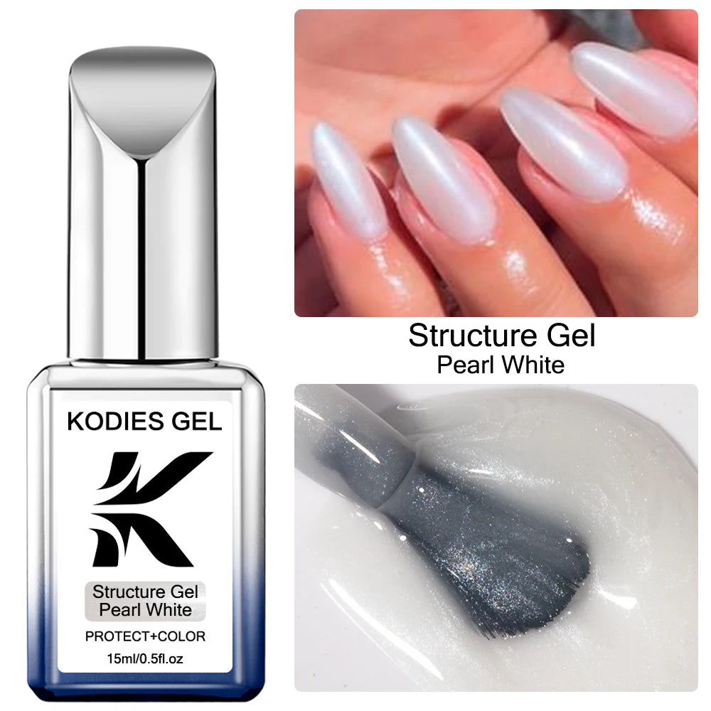 KODIES GEL Milky White Gel Polish Structure Rubber Base Gel Nail Polish 2 IN 1 Milk Opal Semi Permanent Primer Gellak Manicure